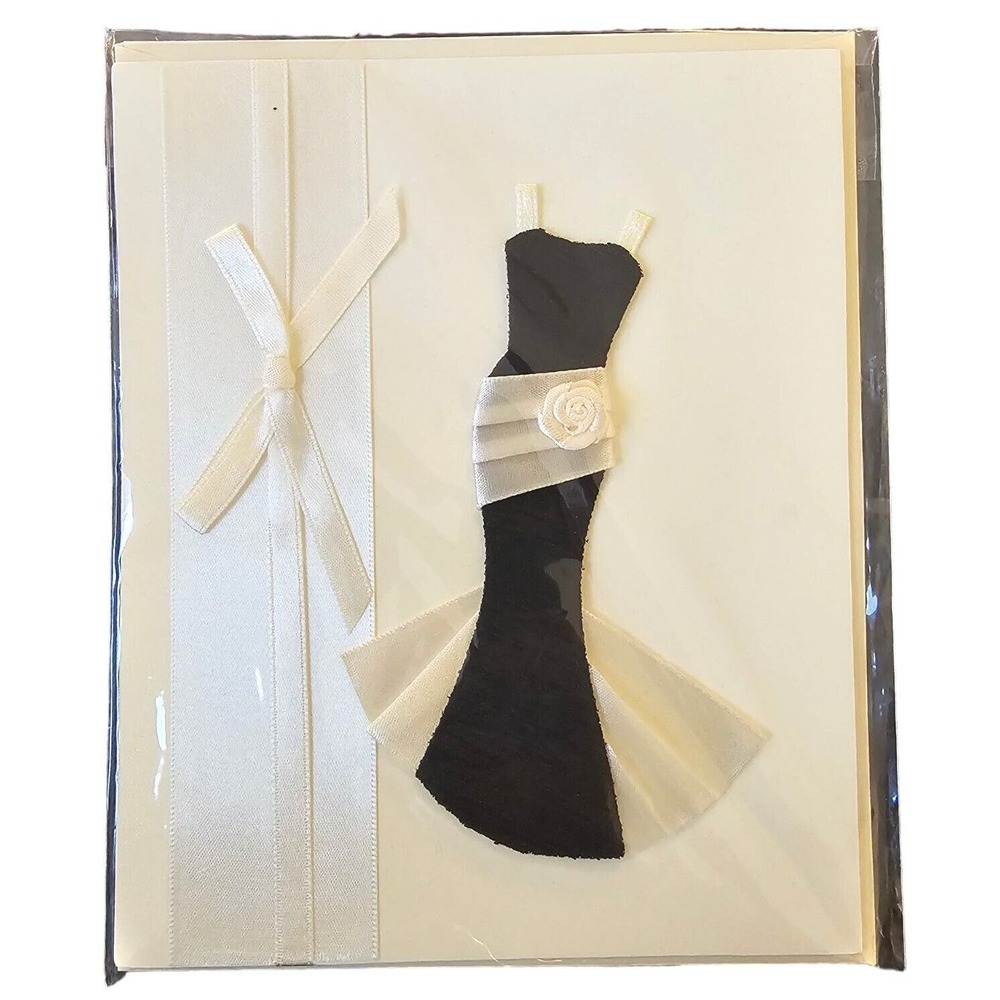 Vtg Greeting Card Formal Gown Dress Blank Sealed Paper MAGIC GROUP Silhoutte